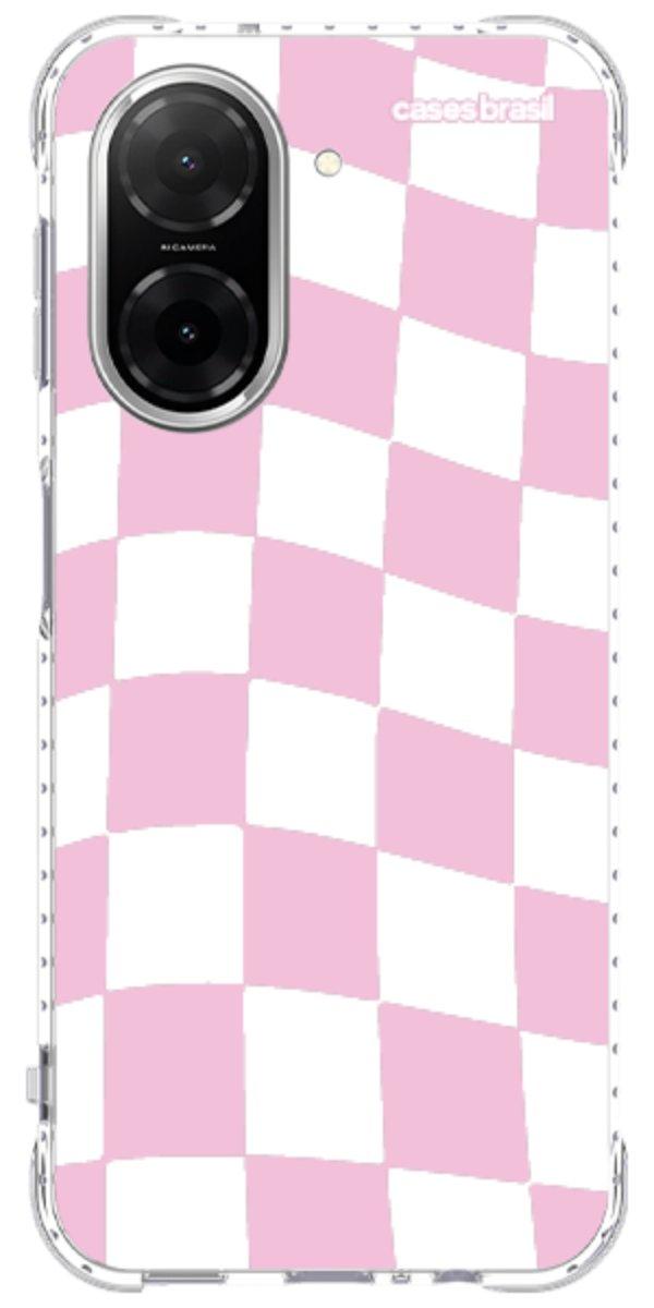 Capinha para Celular Xadrez Rosa Bebê
