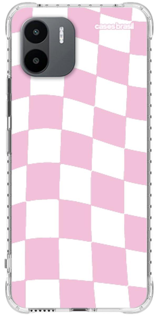 Capinha para Celular Xadrez Rosa Bebê
